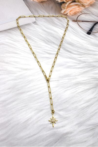 COLLIER Y EN ACIER INOXYDABLE