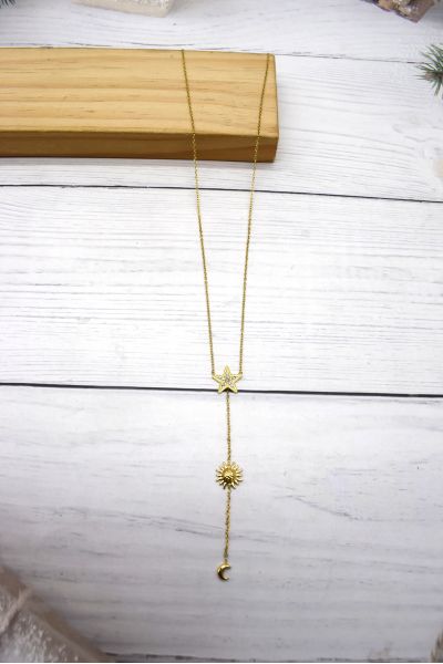 COLLIER Y EN ACIER INOXYDABLE